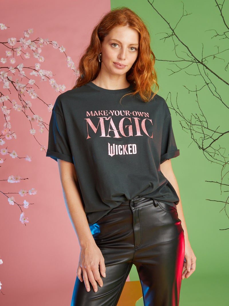 T-shirt met 'Wicked'-opdruk ZWART - Kiabi