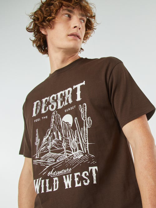 T-shirt met Wild West-print en korte mouw - Kiabi