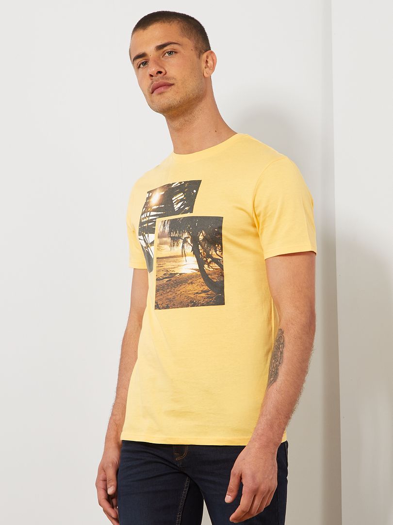 vonnis ambitie Uitgaand T-shirt met zomer-fotoprint - GEEL - Kiabi - 5.00€