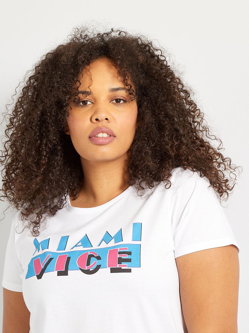 T-shirt 'Miami Vice' blanc - Kiabi