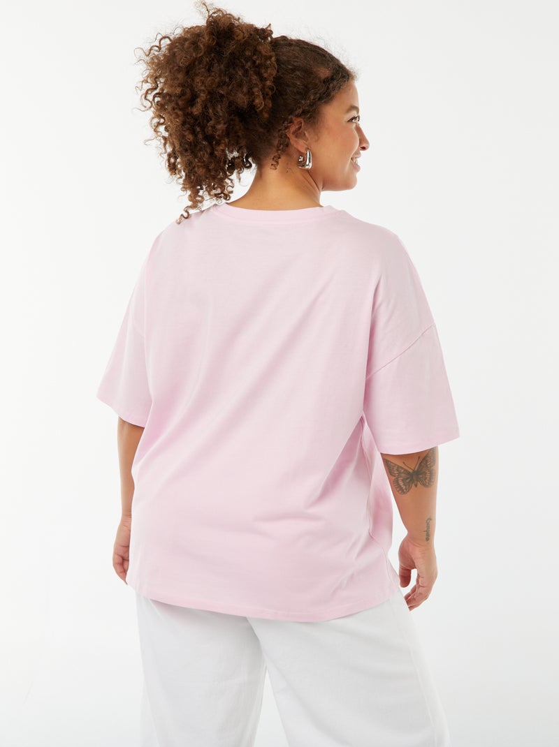 T-shirt 'Mickey' à manches courtes et col rond ROSE - Kiabi