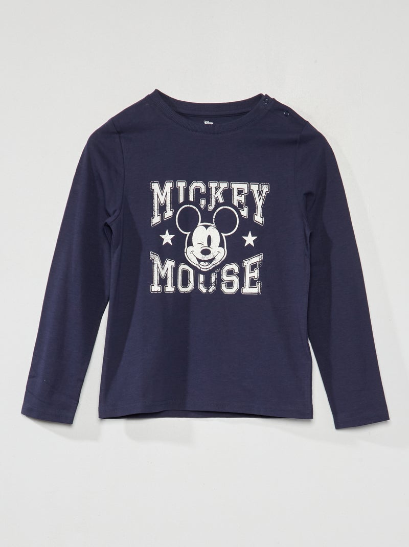 T-shirt 'Mickey' manches longues - So Easy Blanc - Kiabi