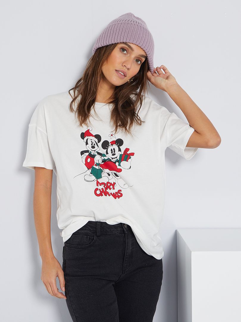 T-shirt 'Mickey & Minnie' blanc - Kiabi