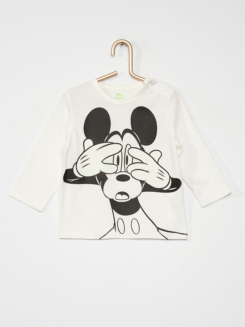T-shirt 'Mickey' phosphorescent blanc - Kiabi