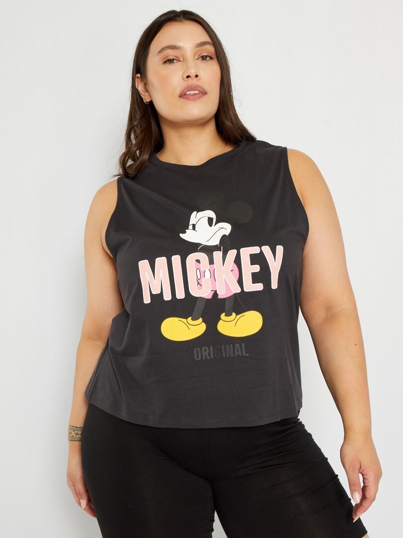 T-shirt 'Mickey' sans manches Noir - Kiabi