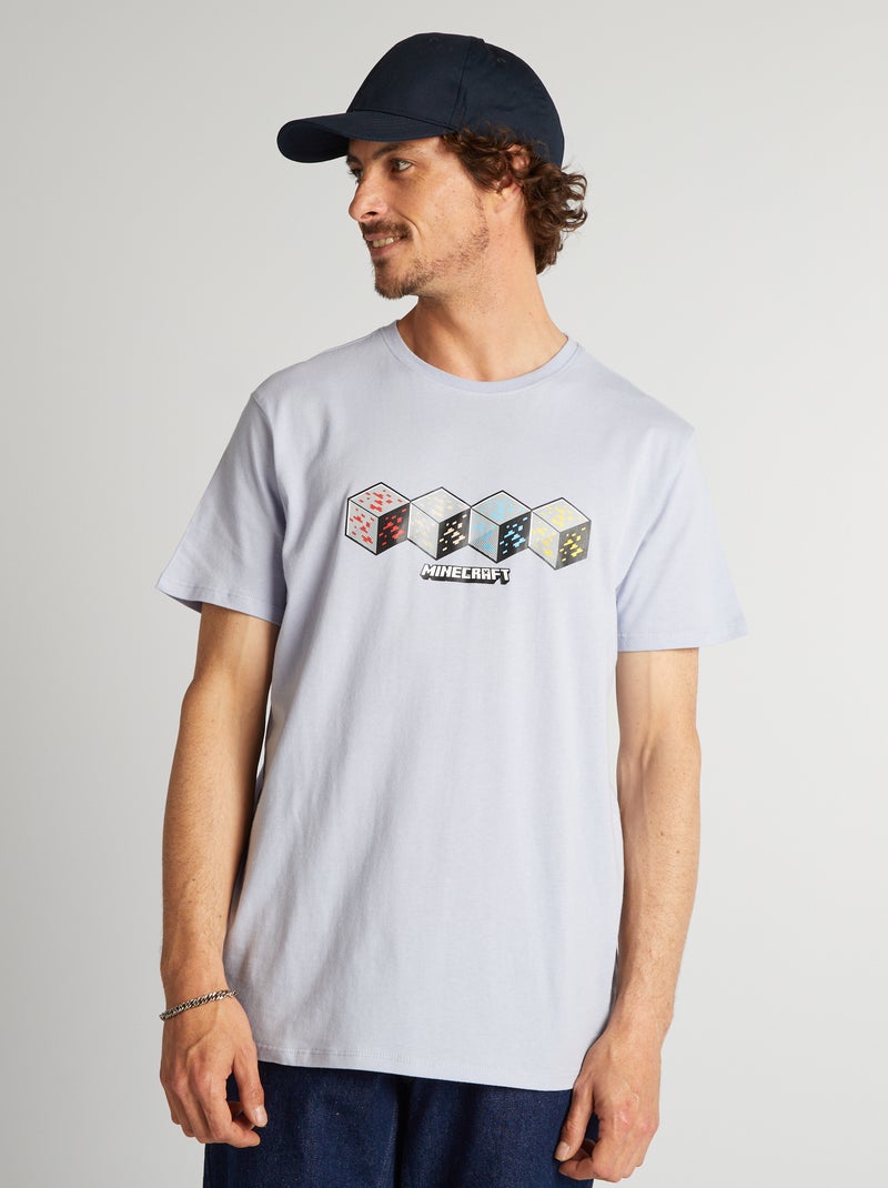 T-shirt 'Minecraft' Bleu - Kiabi