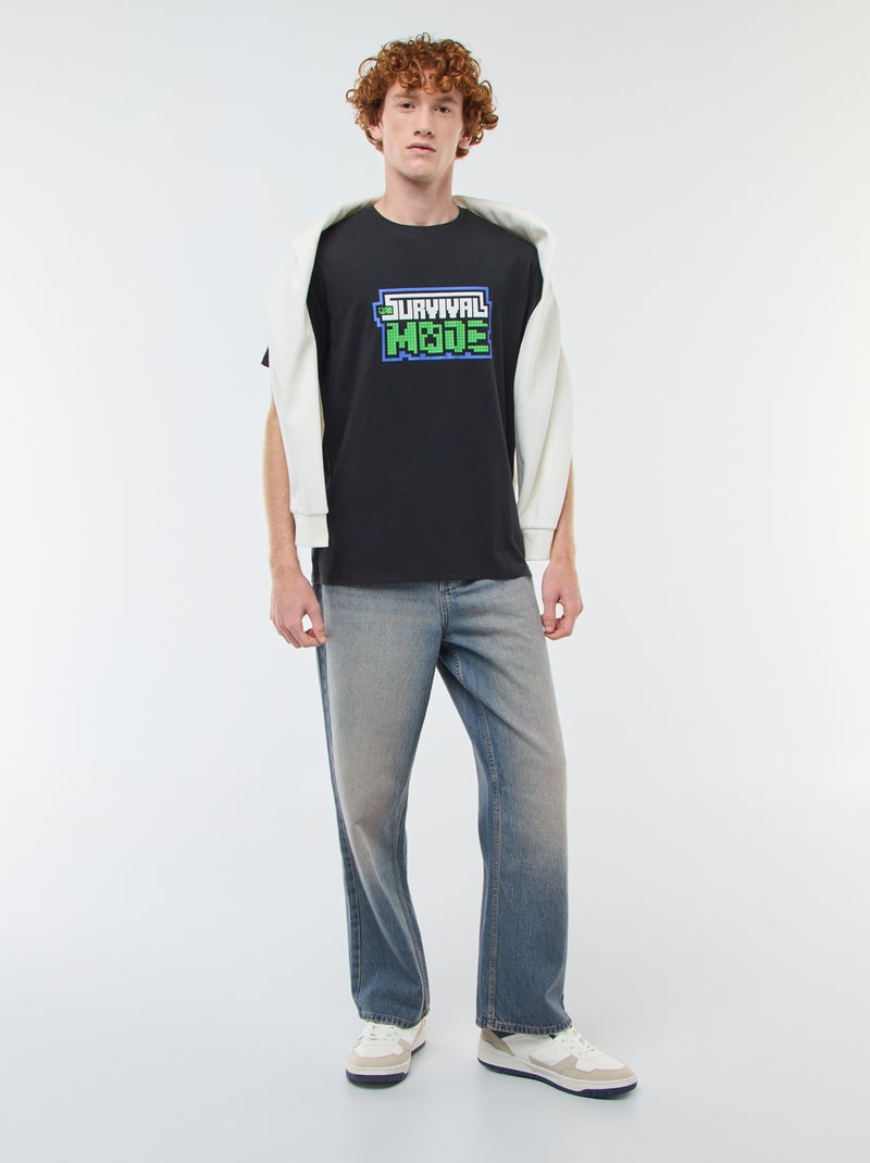 T-shirt 'Minecraft' en coton Noir - Kiabi