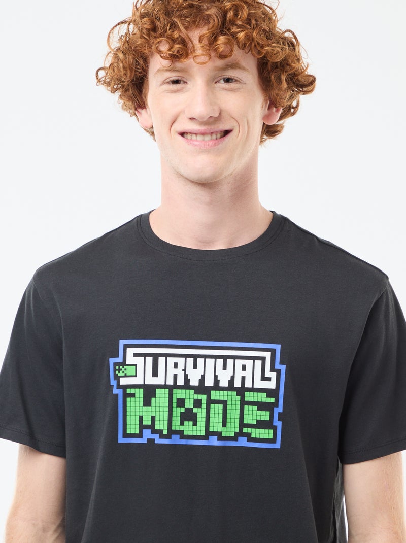 T-shirt 'Minecraft' en coton Noir - Kiabi