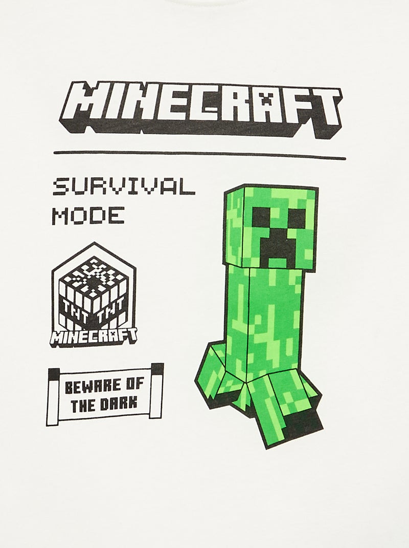 T-shirt 'Minecraft' met korte mouwen Wit - Kiabi
