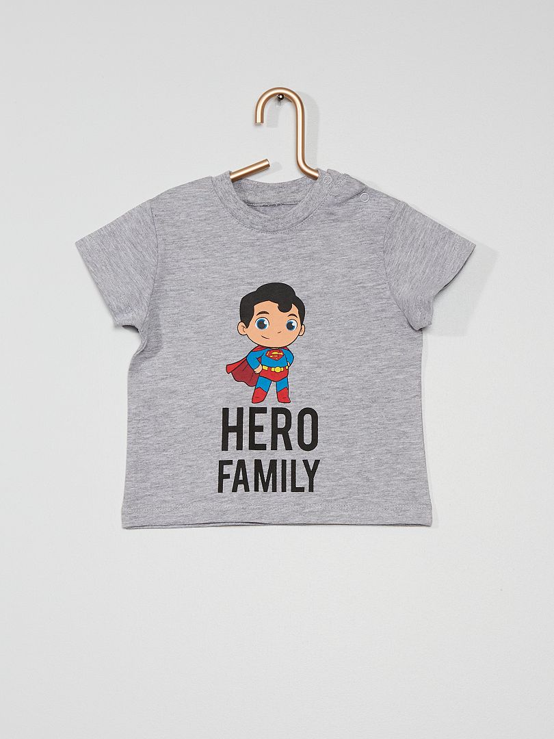 T-shirt 'Mini Superman' grijs gemêleerd - Kiabi