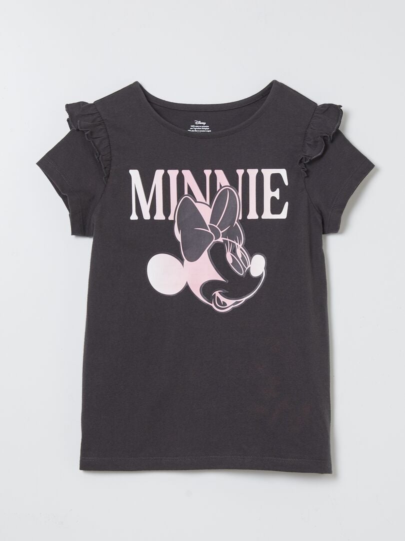 T-shirt 'Minnie' à manches volantées Noir - Kiabi