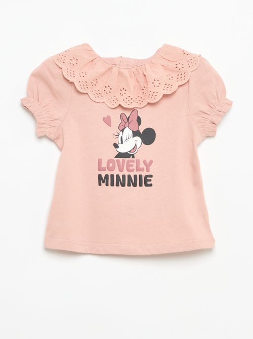 T-shirt 'Minnie' van 'Disney' met korte mouwen en kraagje - Kiabi