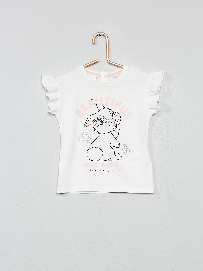 T-shirt 'Miss Bunny' écru - Kiabi