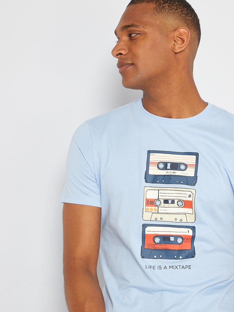 T-shirt  'mixtape' bleu mixtape - Kiabi