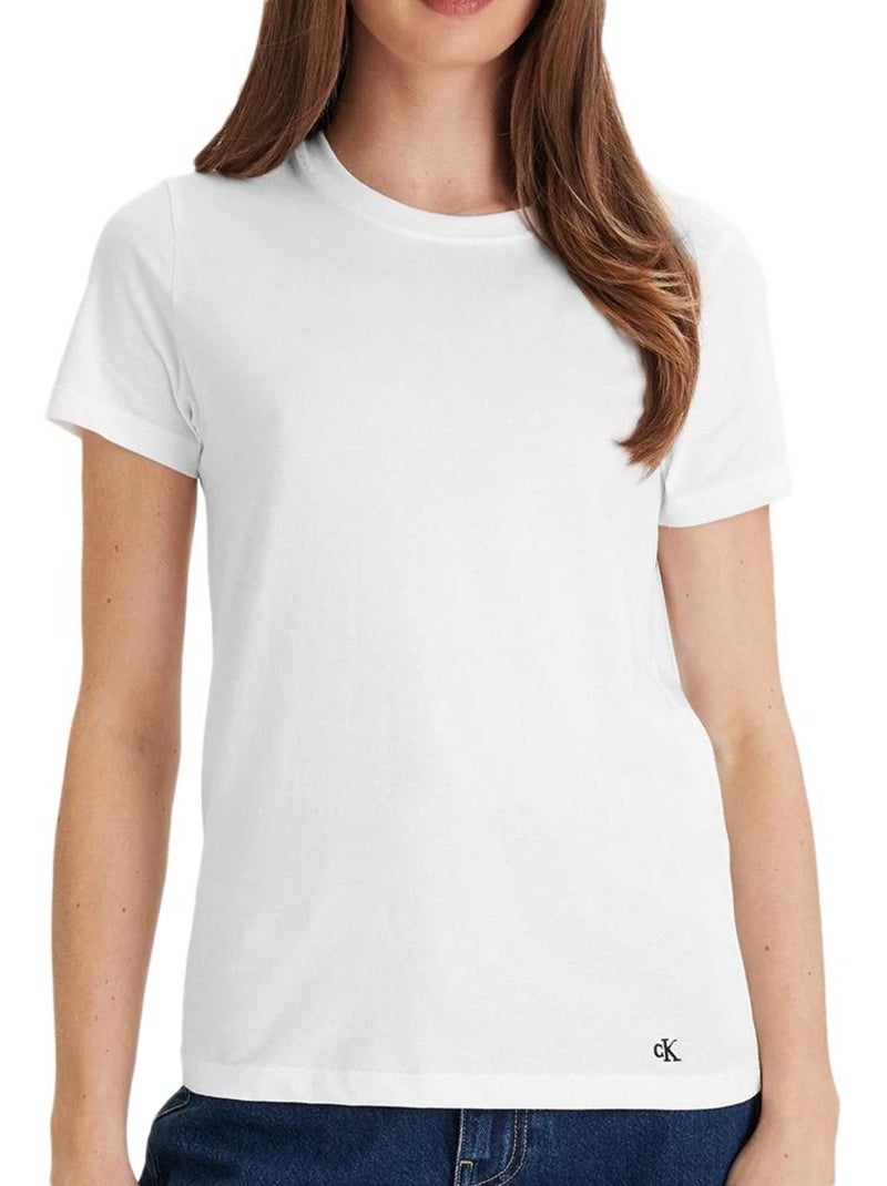 T-Shirt Mixte Calvin Klein Jeans Cotton Blanc - Kiabi
