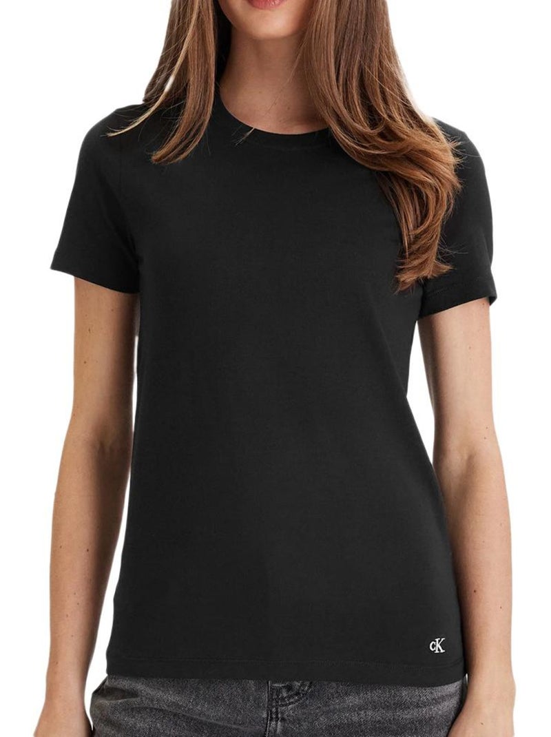 T-Shirt Mixte Calvin Klein Jeans Cotton Noir - Kiabi