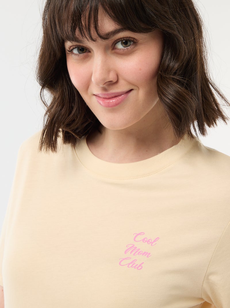 T-shirt 'Moederdag' met korte mouwen Geel - Kiabi