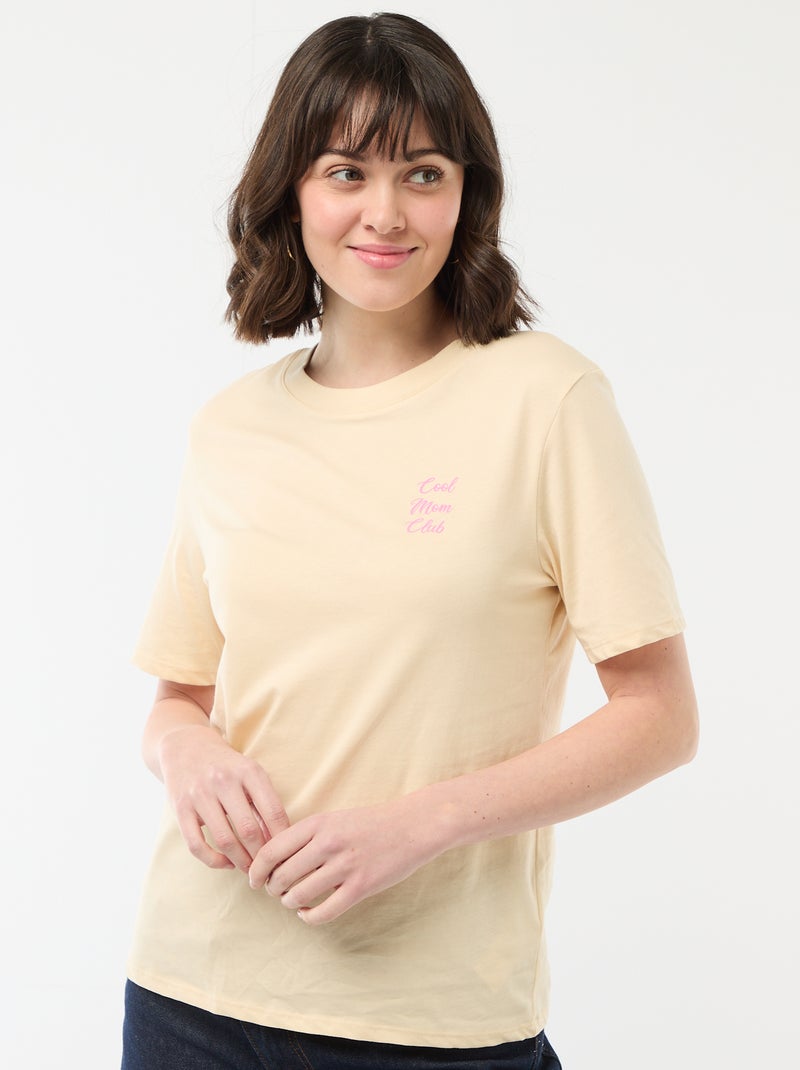 T-shirt 'Moederdag' met korte mouwen Geel - Kiabi