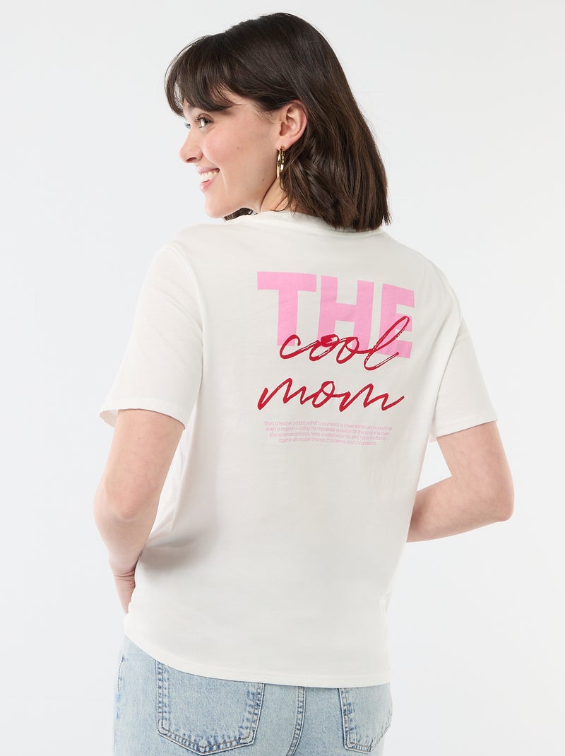 T-shirt 'Moederdag' met korte mouwen Wit - Kiabi