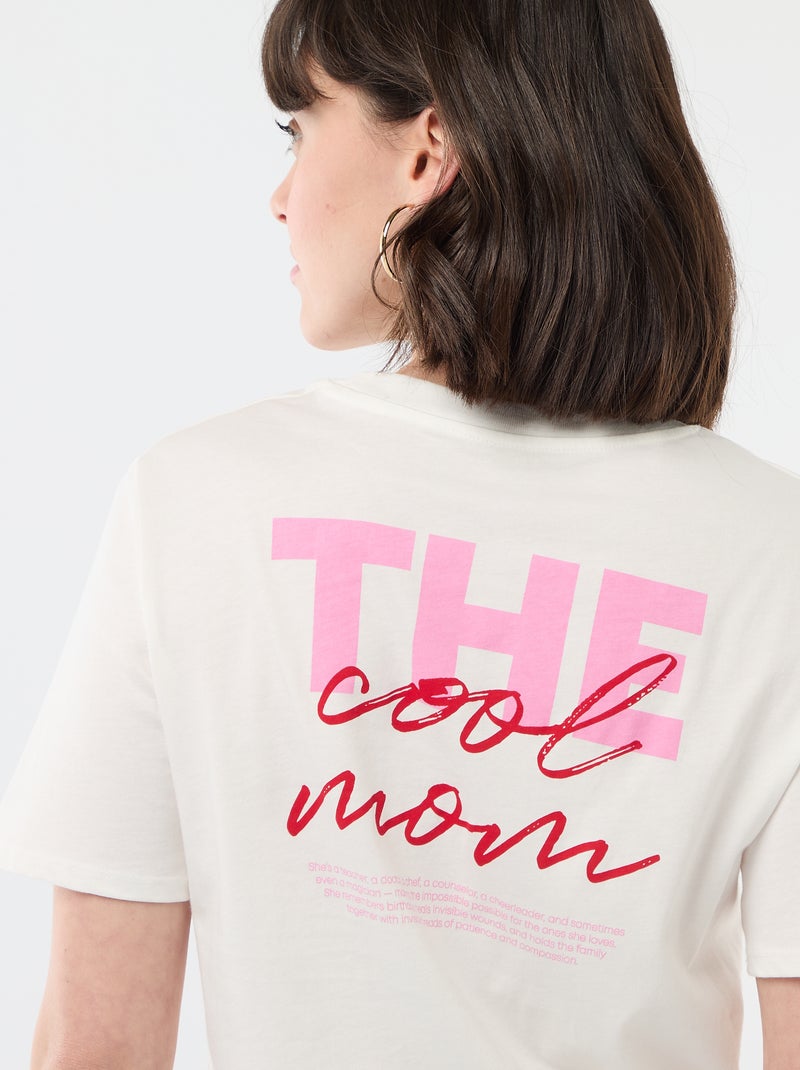 T-shirt 'Moederdag' met korte mouwen Wit - Kiabi