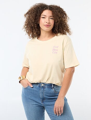 T-shirt 'Moederdag' met print en korte mouwen