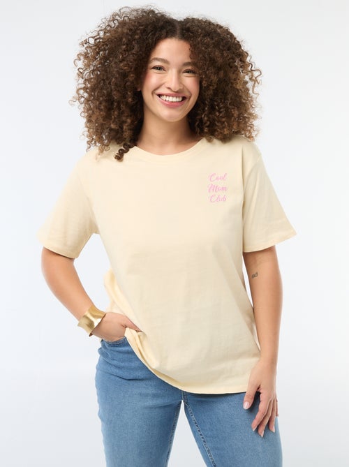 T-shirt 'Moederdag' met print en korte mouwen - Kiabi