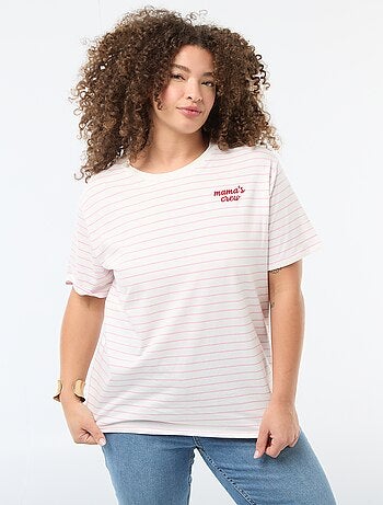 T-shirt 'Moederdag' met print en korte mouwen