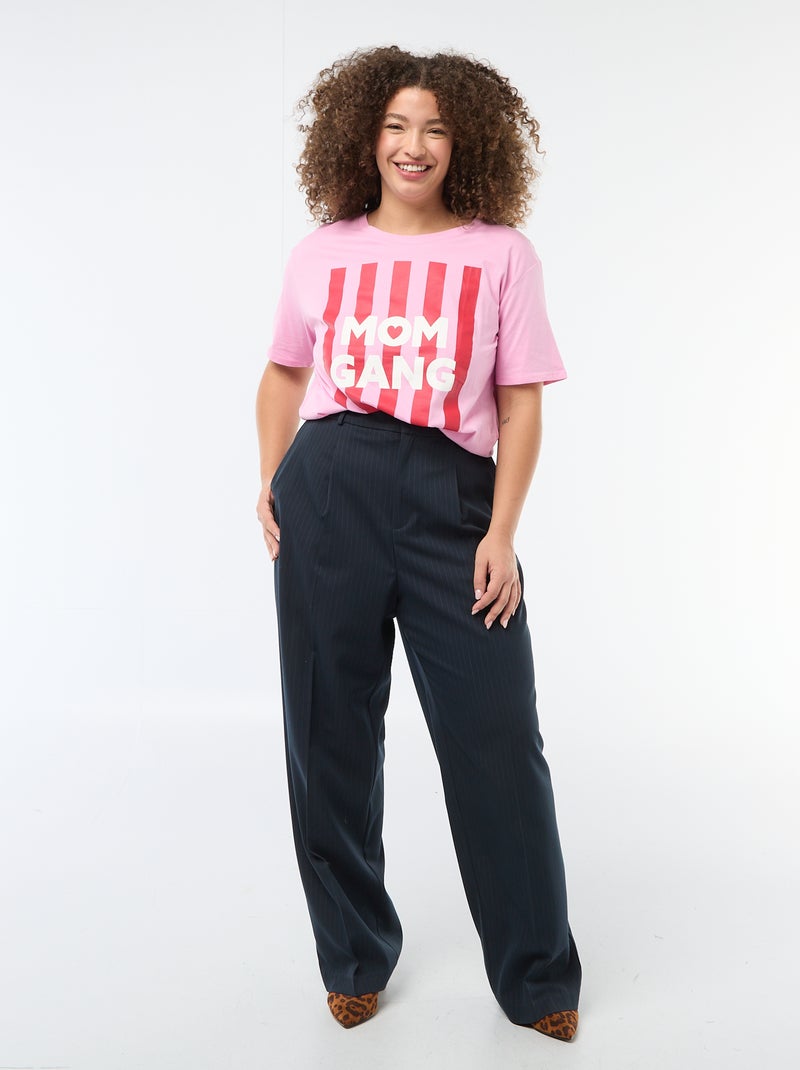 T-shirt 'Moederdag' met print en korte mouwen Rose - Kiabi