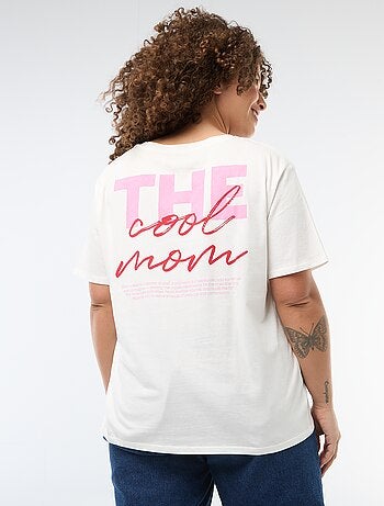T-shirt 'Moederdag' met print en korte mouwen