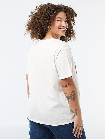 T-shirt 'Moederdag' met print en korte mouwen
