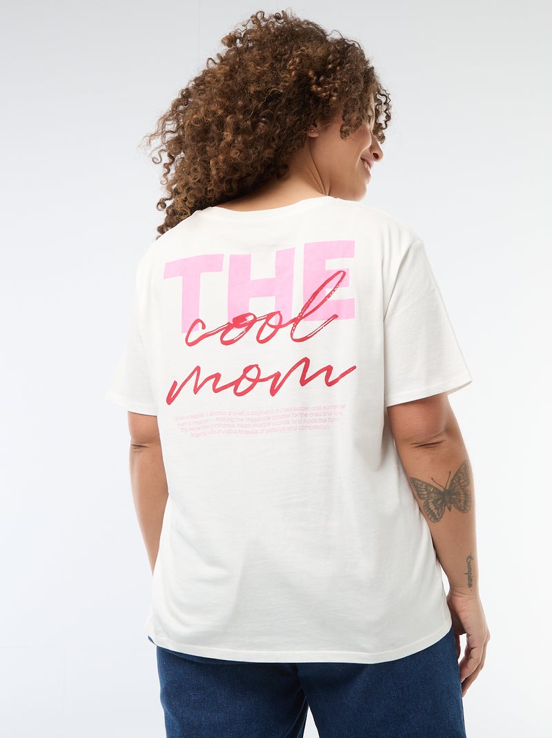 T-shirt 'Moederdag' met print en korte mouwen Wit - Kiabi