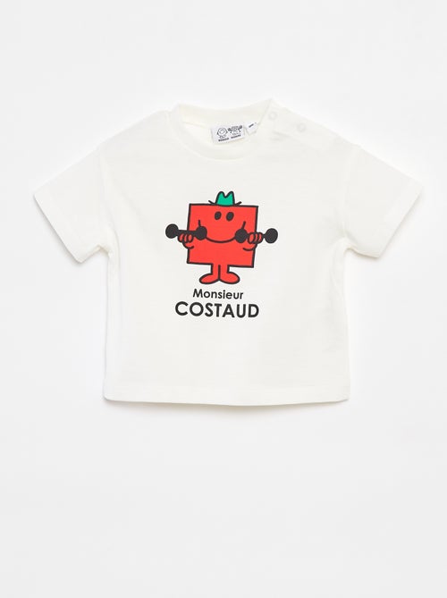 T-shirt 'Monsieur Madame' 'Mr Happy' manches courtes - Kiabi