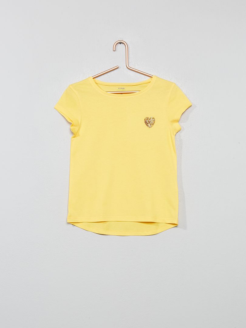 T-shirt motif poitrine jaune - Kiabi