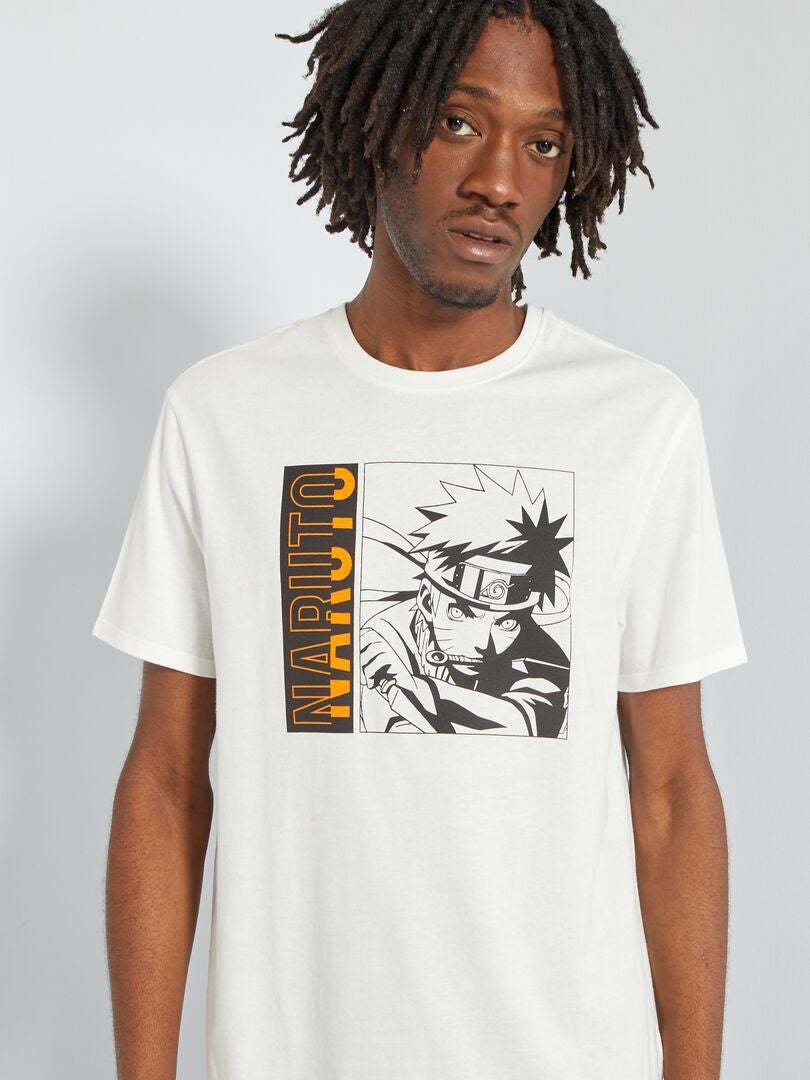 T-shirt Naruto Manga - Personnalisé Noir Et Blanc - Polyester - Fait Main En France
