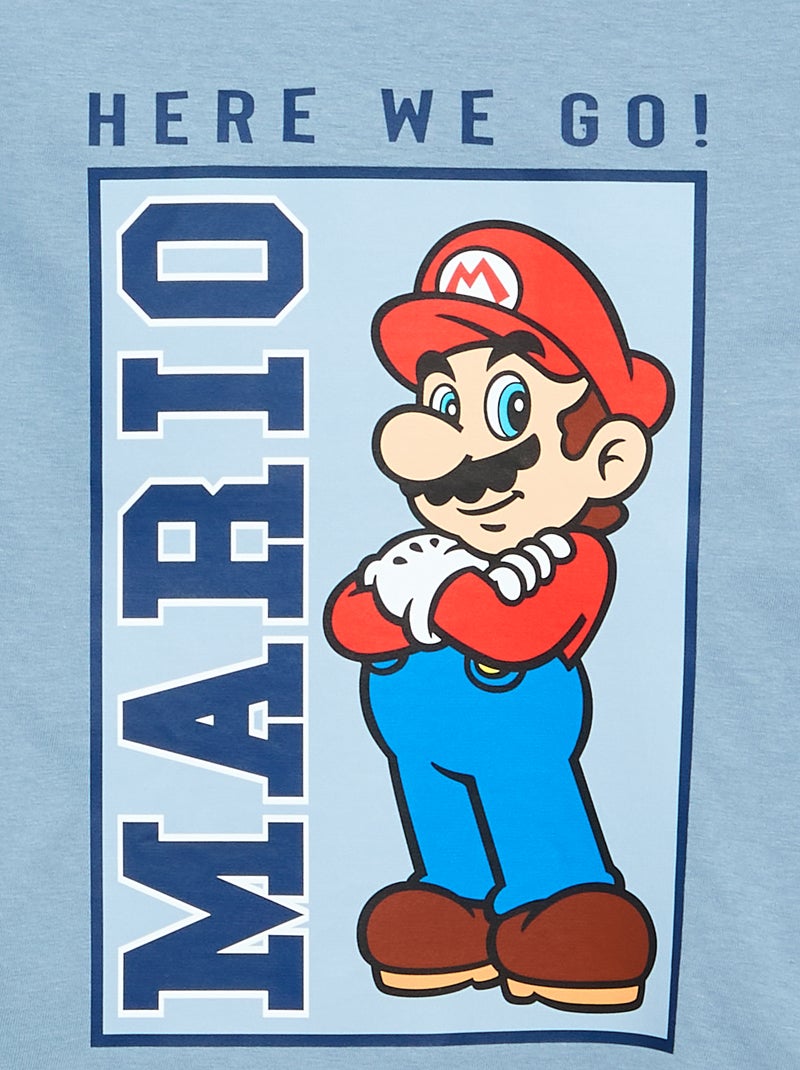 T-shirt 'Nintendo' 'Mario' manches longues Bleu - Kiabi