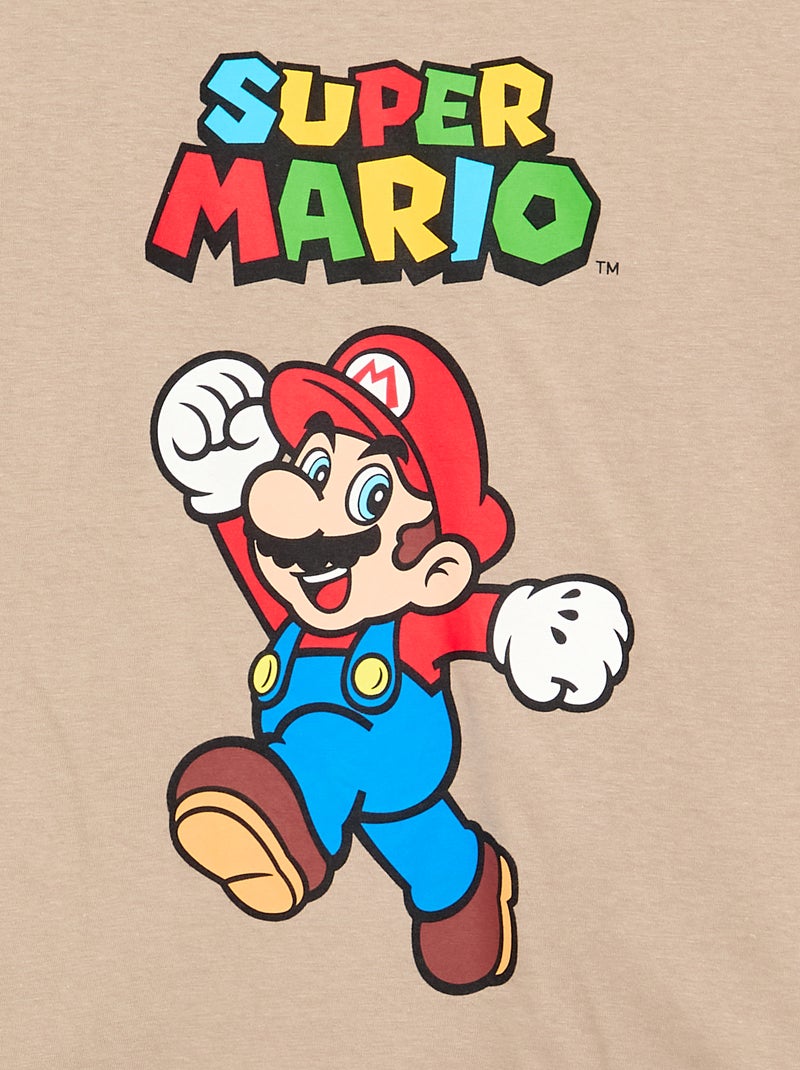 T-shirt 'Nintendo' 'Mario' manches longues Gris - Kiabi