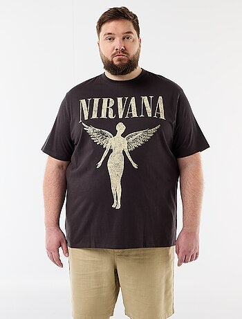 T-shirt 'Nirvana' met korte mouwen en print voor- en achterop