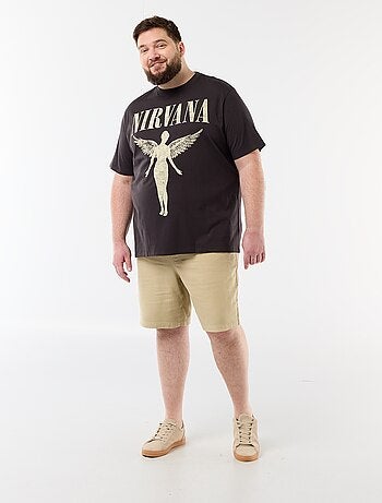 T-shirt 'Nirvana' met korte mouwen en print voor- en achterop