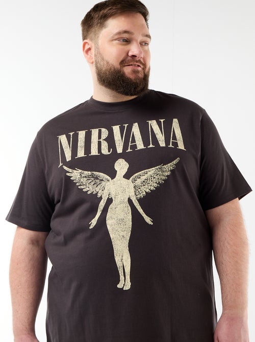 T-shirt 'Nirvana' met korte mouwen en print voor- en achterop - Kiabi