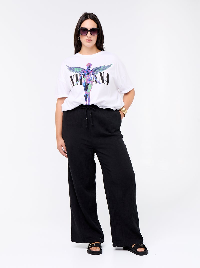 T-shirt 'Nirvana' met korte mouwen Wit - Kiabi