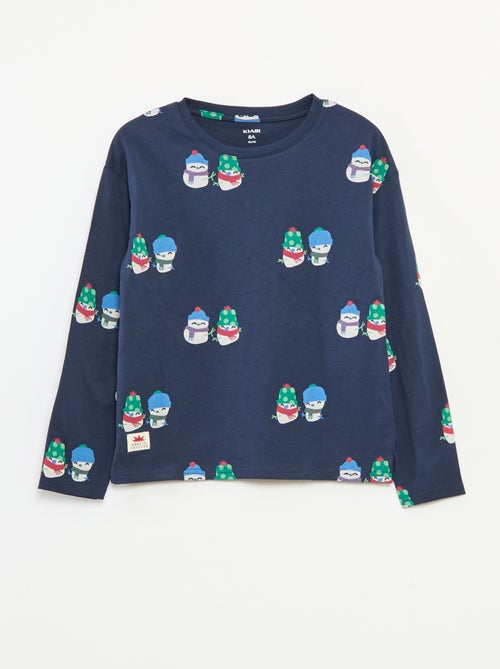 T-shirt Noël loose fit en jersey coton - Kiabi