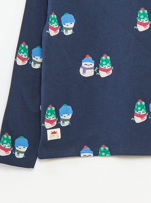 T-shirt Noël loose fit en jersey coton - Kiabi