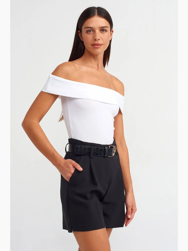 T-shirt off shoulder jersey lange mouwen dilvin Wit - Kiabi