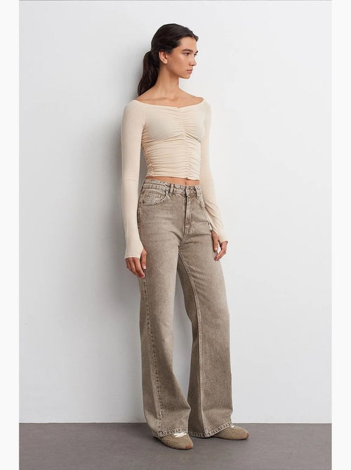 T-shirt off shoulder kort lange mouwen dilvin - Kiabi T-shirt off shoulder kort lange mouwen dilvin - Kiabi