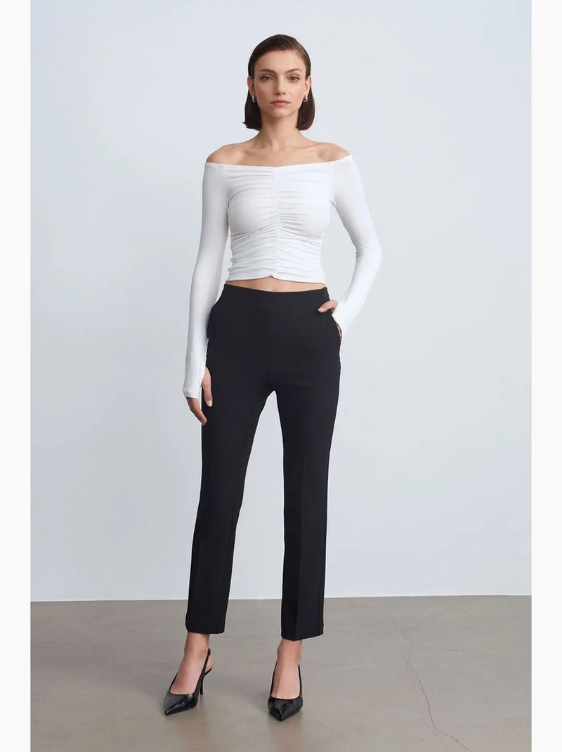 T-shirt off shoulder kort lange mouwen dilvin Wit - Kiabi