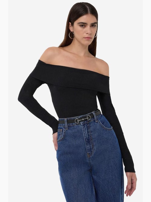 T-shirt off shoulder madonnakraag lange mouw hiccup - Kiabi T-shirt off shoulder madonnakraag lange mouw hiccup - Kiabi