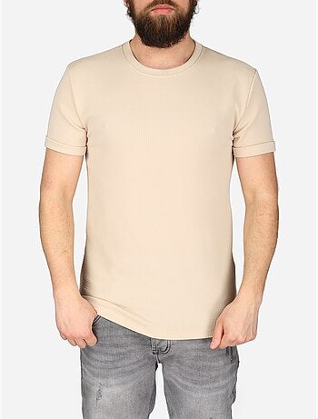T-shirt met textuur - Frilivin