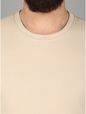 T-shirt met textuur - Frilivin