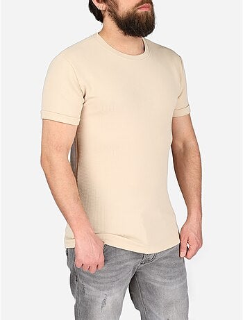 T-shirt met textuur - Frilivin