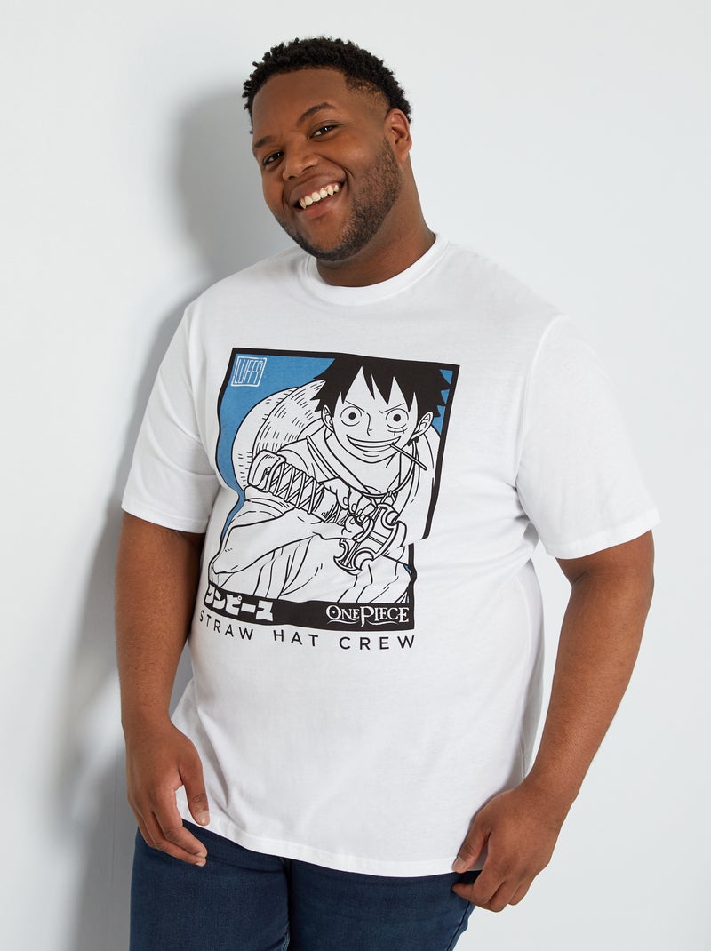 T-shirt 'One Piece' à col rond blanc - Kiabi